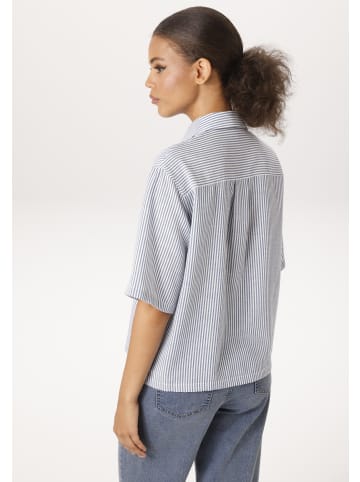 Aniston CASUAL Hemdbluse in blau-weiß-gestreift