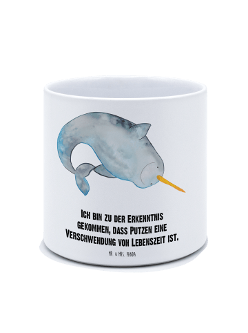 Mr. & Mrs. Panda Pflanzkübel Narwal mit Spruch in Weiß