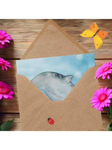 Mr. & Mrs. Panda Deluxe Karte Narwal ohne Spruch in Oceanblue