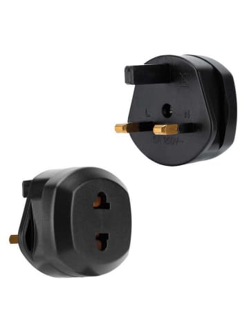 Intirilife 4x Steckdosen Adapter - UK Typ G auf USA in SCHWARZ