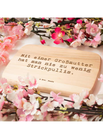 Mr. & Mrs. Panda Schneidebrett Holz Spruch Großmutter Strickpull... in Transparent