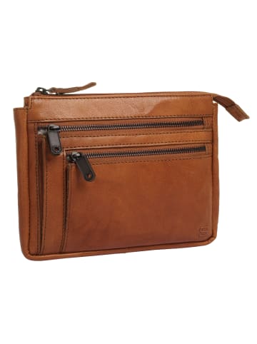 SPIKES & SPARROW Umhängetasche echt Leder in cognac