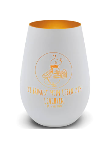 Mr. & Mrs. Panda Kerzenhalter Glas Glühwürmchen mit Spruch in Weiß