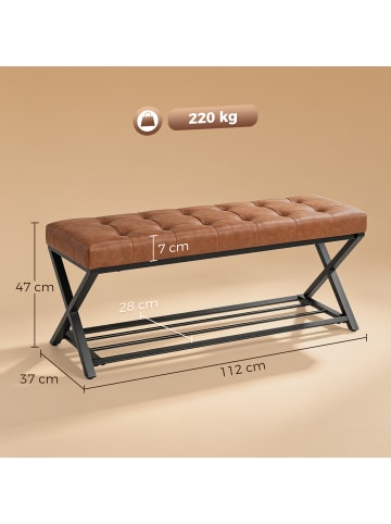 HOMCOM Schuhbank in Braun 112L x 37B x 47H cm
