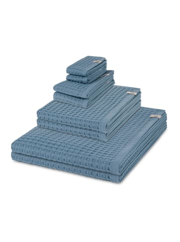 Möve 2 X Seif- 2 X Gäste- 2 X Dusch- 2 X Handtuch im Set Piquee in Steel blue