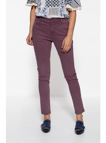 ATT Jeans ATT Jeans ATT JEANS Slim Fit Jeans mit Schiebeknopf und Paspeltaschen Valeria in aubergine