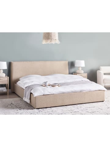 Beliani Doppelbett LAVAUR in Beige - (W) 203 x (H) 100 x (L) 220 cm