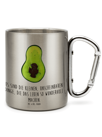 Mr. & Mrs. Panda Thermobecher Avocado Kern mit Spruch in Silber