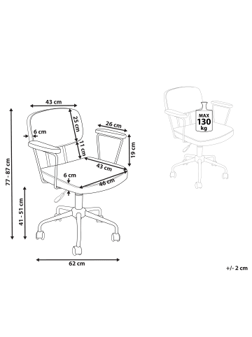 Beliani Bürostuhl ALGERITA in Grün - (W) 62 x (H) 77 x (L) 62 cm