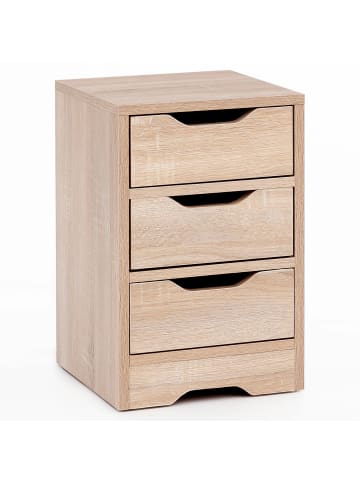 KADIMA DESIGN Nachtkonsole WL5.705 31x49x31 cm mit 3 Schubladen, Braune in Sonoma