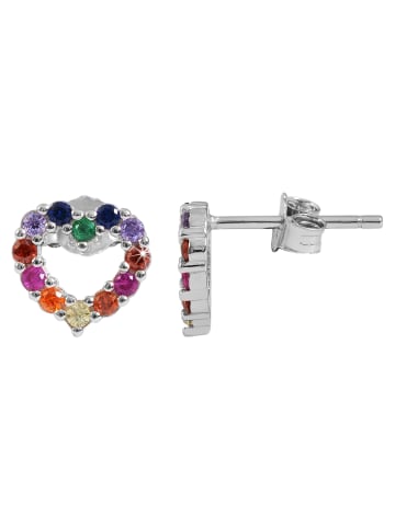 Adeliás Damen Ohrringe – Ohrstecker aus 925 Silber mit Zirkonia in silber