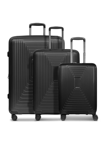 Redolz Essentials 14 4 Rollen Kofferset 3-teilig mit Dehnfalte in black metallic