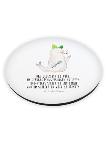 Mr. & Mrs. Panda Rund Magnet Robbe Sherlock mit Spruch in Weiß