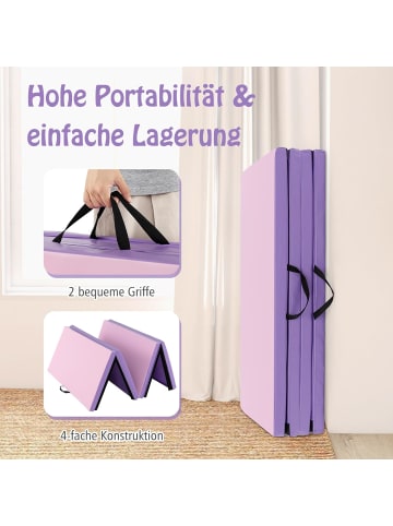 COSTWAY Gymnastikmatte 240x117x5cm in Lila