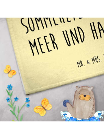 Mr. & Mrs. Panda Gästetuch Sommerliebe mit Spruch in Gelb Pastell