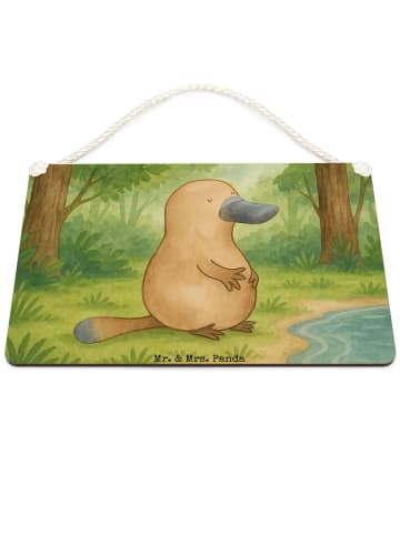 Mr. & Mrs. Panda holzbild Schnabeltier Mut Design ohne Spruch in Weiß