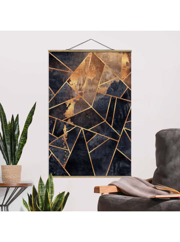 WALLART Stoffbild - Elisabeth Fredriksson - Onyx mit Gold in Schwarz