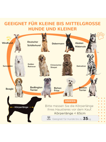 Pawhut Hundekäfig Grau 114L x 60B x 82H cm