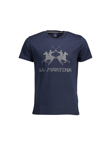 La Martina Blau Chic Rundhals Ausschnitt Baumwolle T-Shirt in