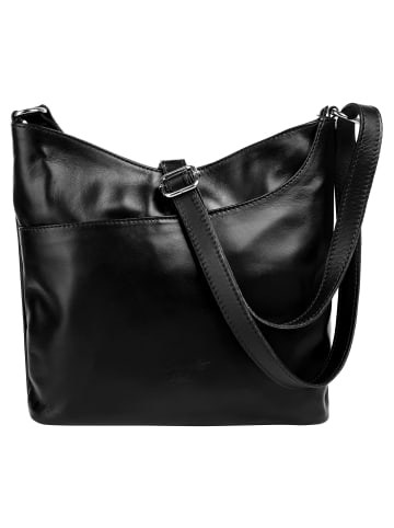 Samantha Look Umhängetasche echt Leder in schwarz