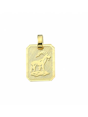 Adeliás Damen & Herren 333 Gold Sternzeichen Anhänger Steinbock in gold