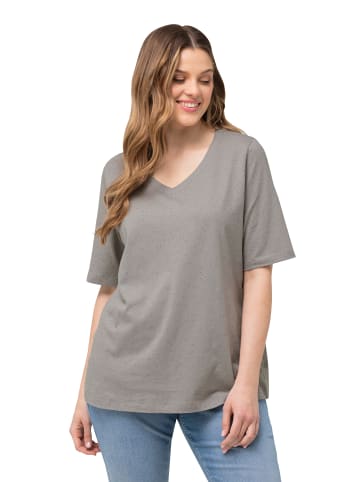 Ulla Popken Shirt in hellgrau mélange