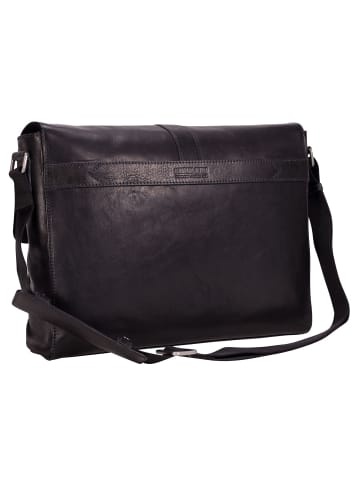 Leonhard Heyden Bergamo Messenger Leder 38 cm Laptopfach schwarz