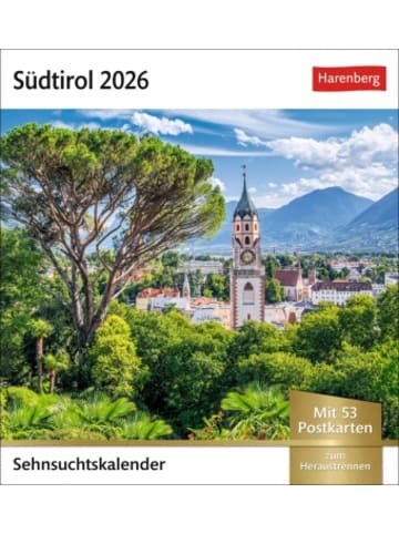 Harenberg Kalender - Südtirol Sehnsuchtskalender 2026 - Wochenkalender mit 53 Postka