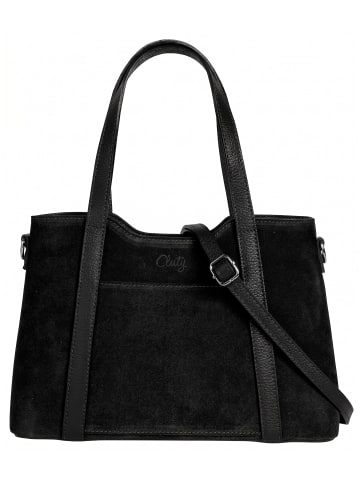 Cluty Handtasche echt Leder in schwarz