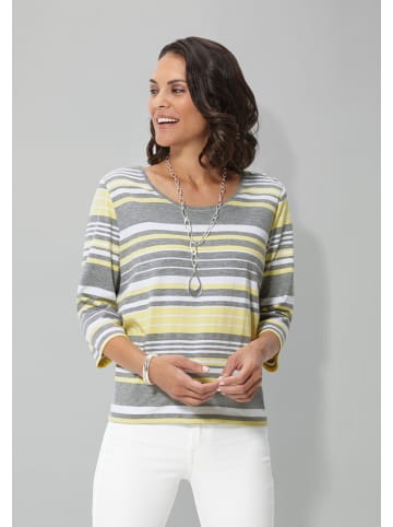 WITT WEIDEN 3/4-Arm-Shirt in zitronengelb-grau-gestreift