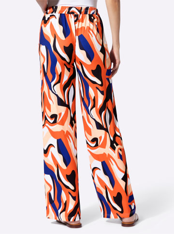 Heine Jerseyhose in marine-orange-bedruckt