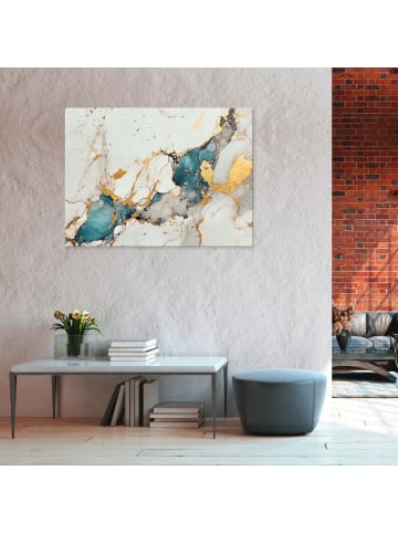 WALLARENA Leinwandbild Marmor in Blau