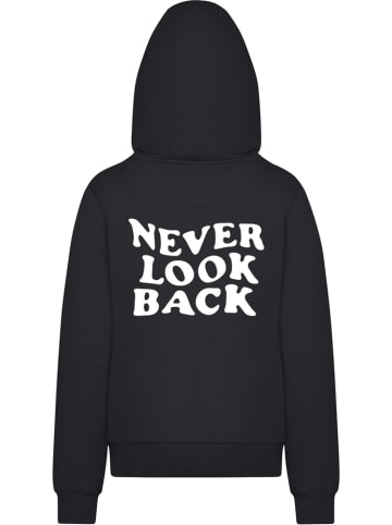 Mister Tee Hoodie "Never Look Back Ladies Fluffy Hoody" in Schwarz