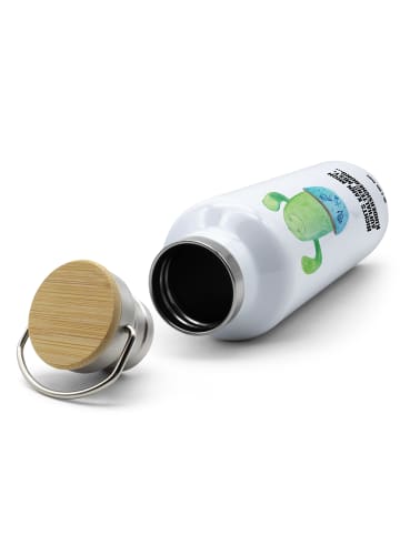Mr. & Mrs. Panda Wasserflasche Kaktus Happy mit Spruch in Weiß