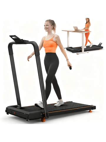 ABRIHOME Laufband in Schwarz 2-in-1 klappbar 120 kg mit Neigung für Heimbüro