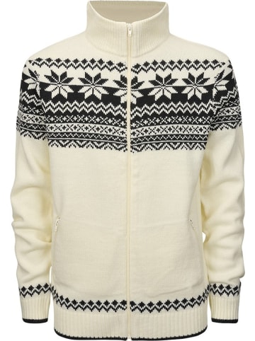 Brandit Strickjacke / Cardigan "Norwegian Cardigan" in Weiß