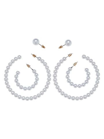 Urban Classics Urban Classics Unisex Pearl Hoop Earring 3-Pack in gold