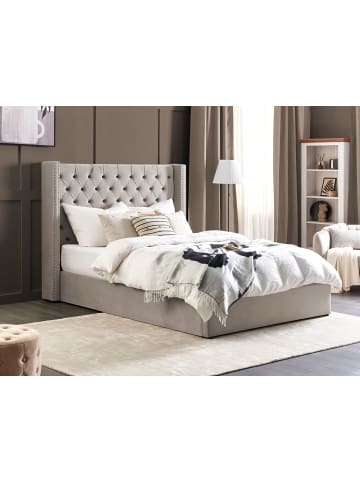 Beliani Doppelbett LUBBON in Grau - (W) 190 x (H) 144 x (L) 217 cm