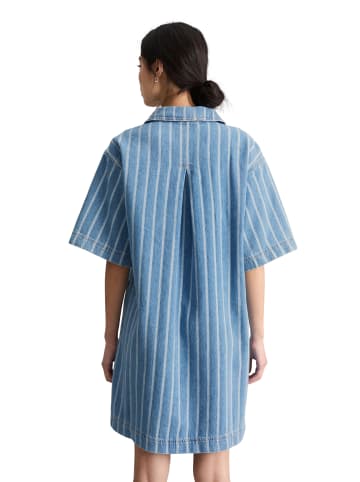 Marc O'Polo DENIM Crayfish Capsule Striped Denim Dress, Kellerfalte hinten in Medium Blue
