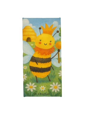 Mr. & Mrs. Panda Badhandtuch Biene König Design ohne Spruch in Weiß