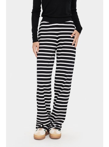 SAINT TROPEZ Casual Hose MilaSZ Gerade Passform in Black Mila Stripe