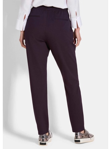 GOLDNER Kurzgröße:  Stoffhose Elegante Joggpants SARA, hoher Bund in aubergine