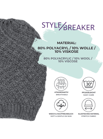 styleBREAKER Strick Beanie Mütze in Taupe