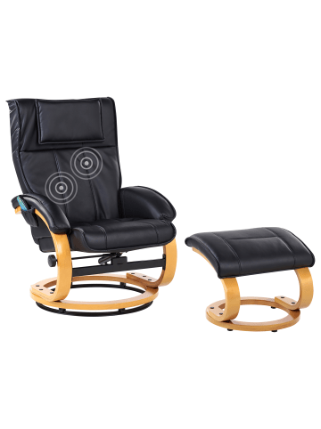 Beliani Massagestuhl MAJESTIC in Schwarz/Braun - (W) 68 x (H) 98 x (L) 82 cm