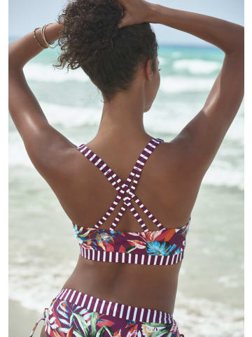 Venice Beach Bustier-Bikini-Top in bordeaux bedruckt