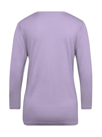 GOLDNER Kurzgröße:  Pullover Ajour-Pullover mit Durchbrüchen in flieder