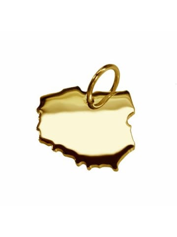 Schmuckador Anhänger der Landkarte Polen in massiv 585 Gelbgold in gold