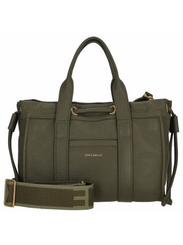 COCCINELLE 2day Signature - Henkeltasche 26 cm (lamgskin white) in laurel green