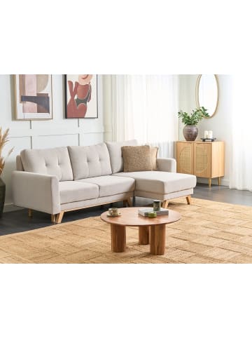 Beliani Ecksofa SIRO in Beige/Braun - (W) 240 x (H) 95 x (L) 142 cm