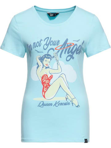 Queen Kerosin Shirt "Print T-Shirt I´m not your Angel" in Blau